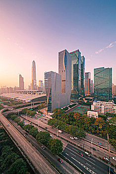 中国广东深圳福田中心区都市夜景