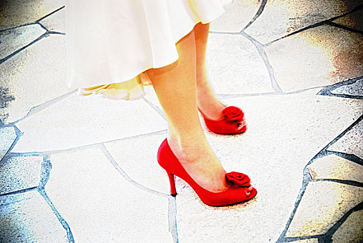 红色,鞋