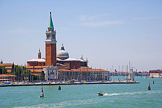 风景,教堂,马焦雷湖,水道,威尼斯,意大利,欧洲