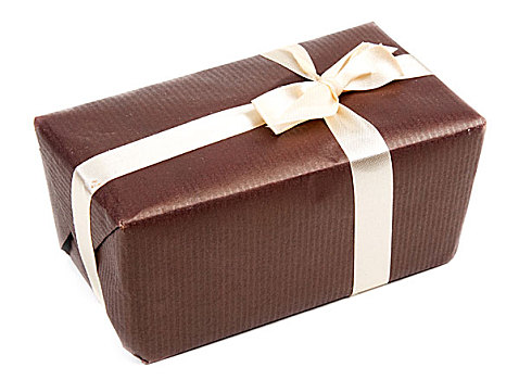 礼物,褐色,盒子,蝴蝶结