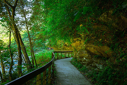 台湾花莲太鲁阁风景区著名的砂卡礑步道