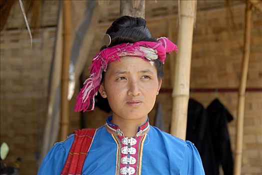 女人,坝,人,穿,传统服装,省,老挝,亚洲