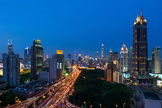 上海延安路高架夜景