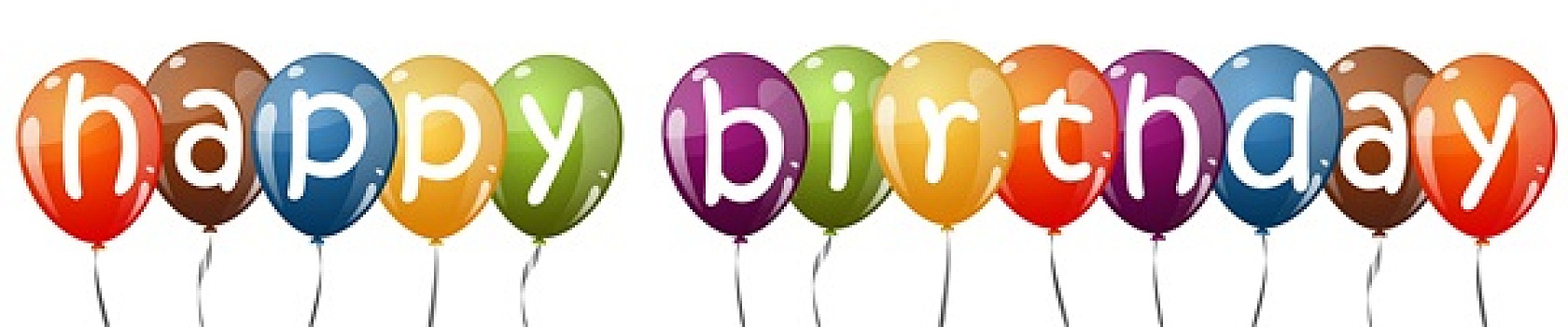 彩色,气球,文字,生日快乐
