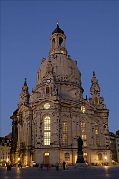 圣母教堂,黎明,德累斯顿,萨克森,德国