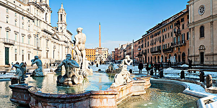 喷泉,纳佛那广场,罗马,拉齐奥,意大利