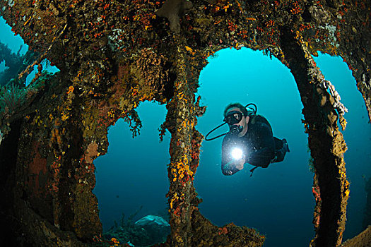 潜水,失事船舶,蓝碧海峡,印度尼西亚