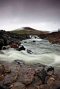 苏格兰边境,苏格兰,河,流动,上方,石头