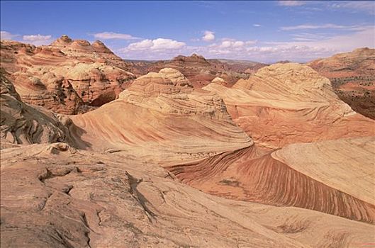 砂岩,山岗,石化,折叠,古老,沙丘,科罗拉多高原
