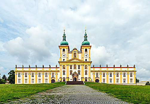 寺院,大教堂,神圣,山,奥洛摩兹,捷克共和国,欧洲
