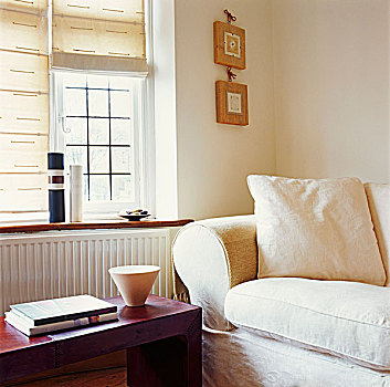 扶手,白色,沙发,简单,木制长椅,边桌