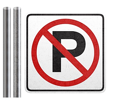 禁止停车,标识,白色背景