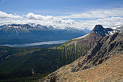 莱茵河,峭壁,湖,背景,山,不列颠哥伦比亚省,加拿大