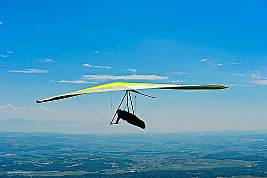 悬挂式滑翔机,瑞士人,高原,沃州,瑞士,欧洲