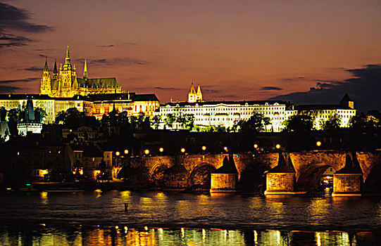 捷克共和国,布拉格,查理大桥,布拉格城堡