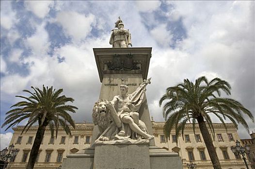 维克多艾曼纽二世纪念堂,正面,新古典,邸宅,广场,意大利,萨萨里,萨丁尼亚,欧洲