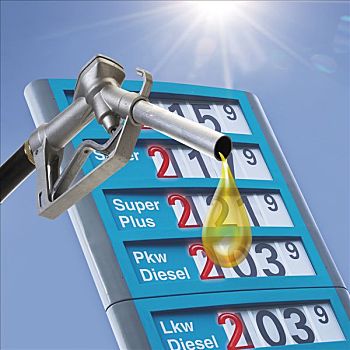 燃料,喷嘴,油,价格,加油站,象征,高,油价