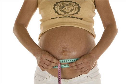 孕妇,测量,尺寸,肚子