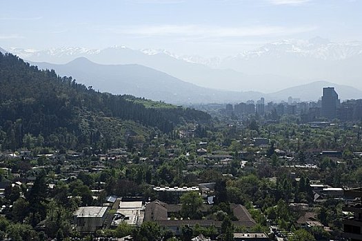 俯视,圣地亚哥,智利