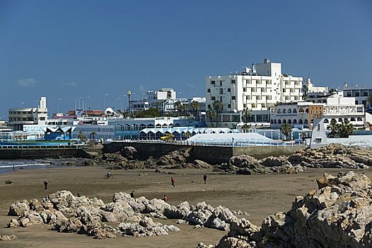 海滩,卡萨布兰卡,大西洋海岸,摩洛哥