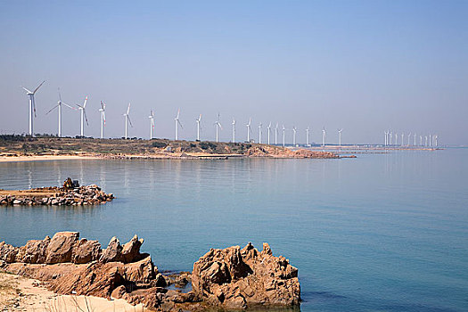 山东海岸线风力发电