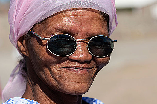 女人,围巾,墨镜,头像,基特曼斯胡普,纳米比亚,非洲