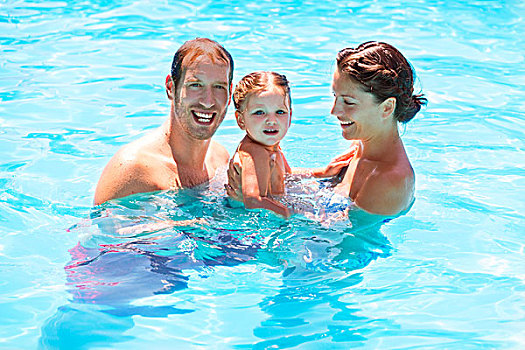 幸福之家,游泳池,女婴,暑假