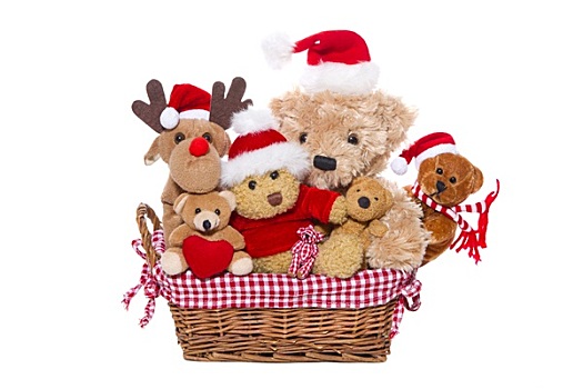 多,泰迪熊,隔绝,红色,圣诞装饰,概念,团队