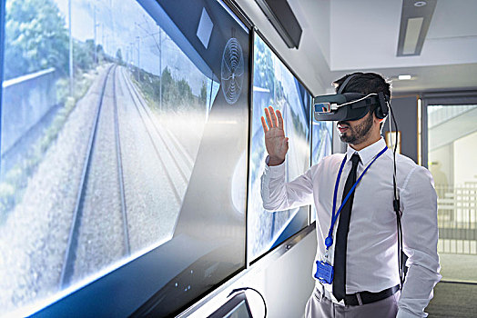 工程,实习生,虚拟现实,铁路,设施