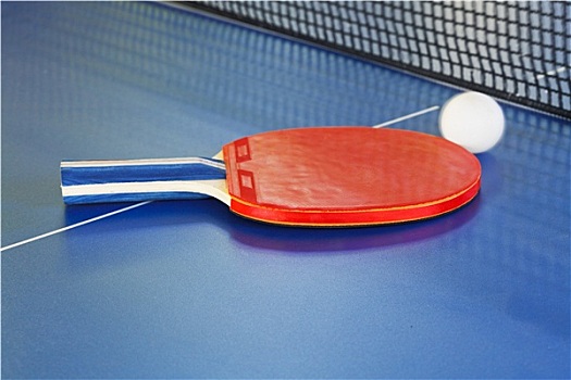 红色,球拍,网球,蓝色背景,乒乓,桌子