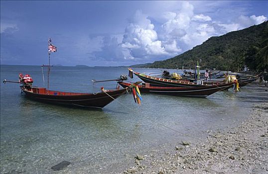 渔船,帽子,港口,岛屿,帕岸岛,泰国,亚洲