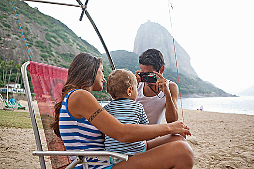 男人,照相,母亲,儿子,椅子,里约热内卢,巴西