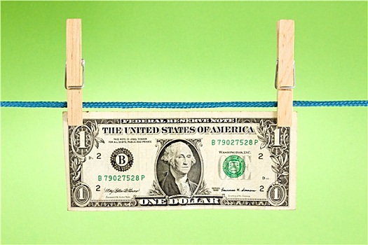 美元,上方,绿色背景