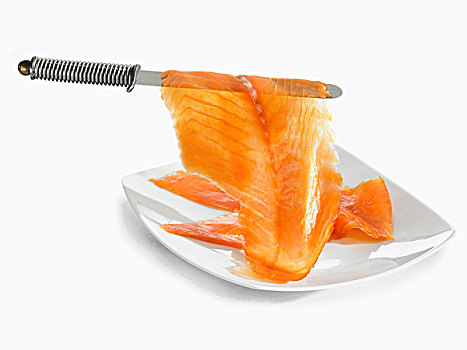 挪威,刀,熏制三文鱼