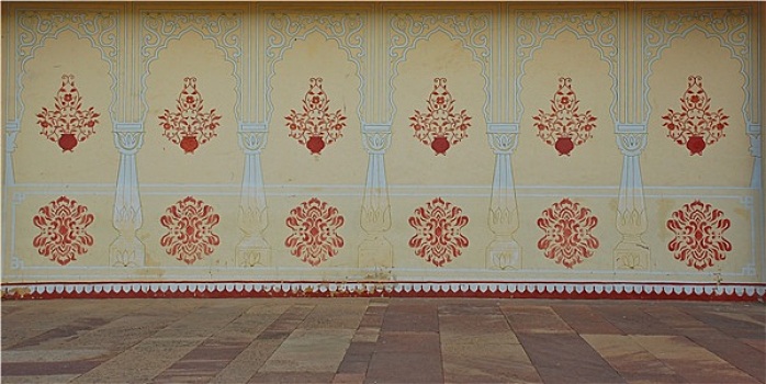 壁画,城市宫殿,斋浦尔,印度