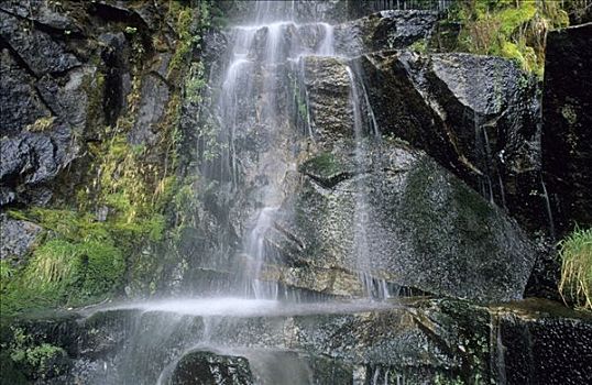 小,瀑布,喀斯喀特山脉,华盛顿,美国