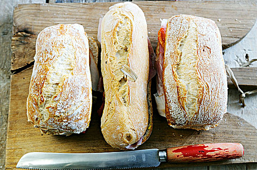 三明治,意大利拖鞋面包,面包