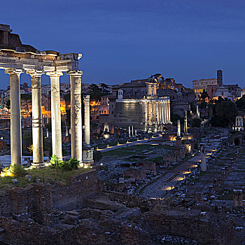 古罗马广场,庙宇,竞技场,后面,罗马,拉齐奥,意大利
