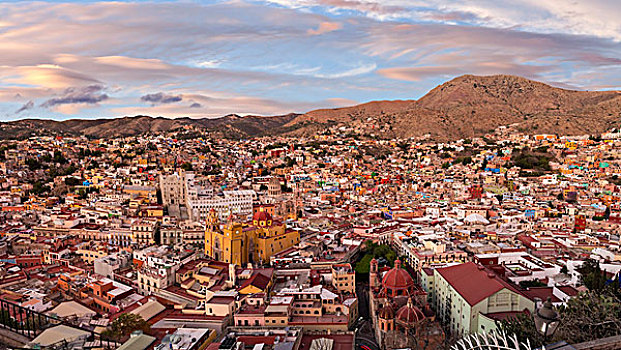 墨西哥,瓜纳华托,全景,俯视,城市,画廊,大幅,尺寸