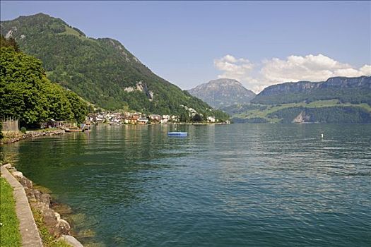 城镇,琉森湖,流行,假日胜地,瑞士,欧洲