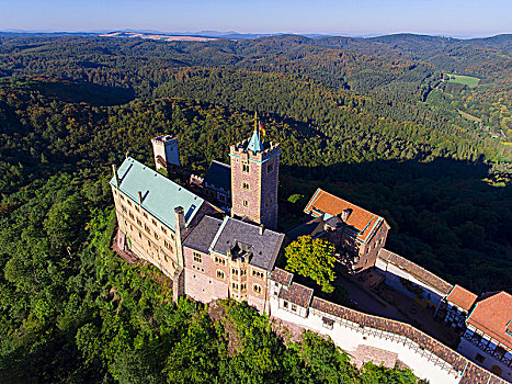 风景,瓦尔堡,城堡,图林根州,德国