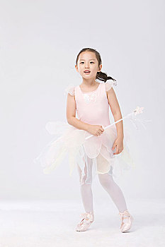 小女孩,粉色,芭蕾舞短裙,跳舞