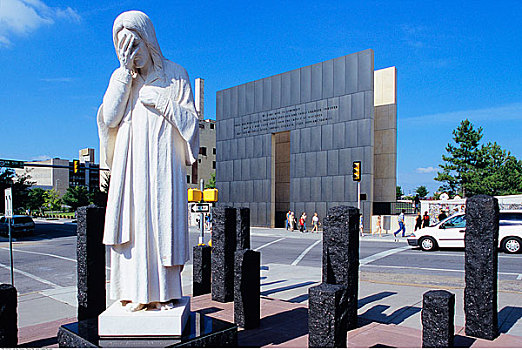 雕塑,正面,俄克拉荷马市,爆炸,纪念,俄克拉荷马,美国