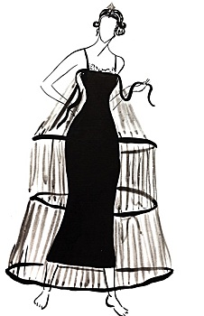 薄纱,上方,纤细,绉,连衣裙,20世纪,岁月