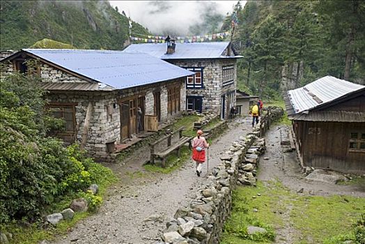 跋涉,昆布,珠穆朗玛峰,区域,尼泊尔