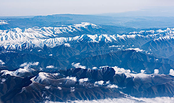 群山,雪山,山脉,高原