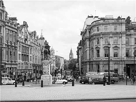 黑白,议会,街道,伦敦