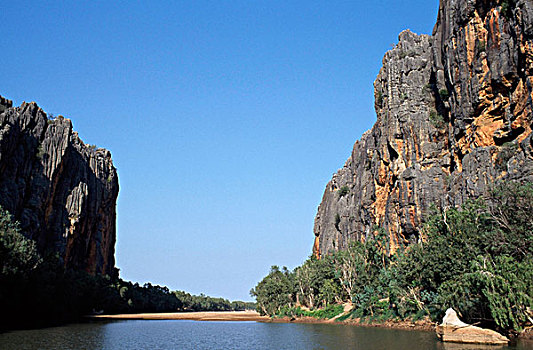 岩石构造,堤岸,河,西澳大利亚,澳大利亚