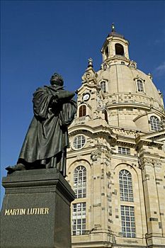 马丁-路德,纪念建筑,圣母教堂,德累斯顿,萨克森,德国