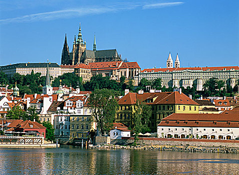 布拉格城堡,伏尔塔瓦河,布拉格,捷克共和国